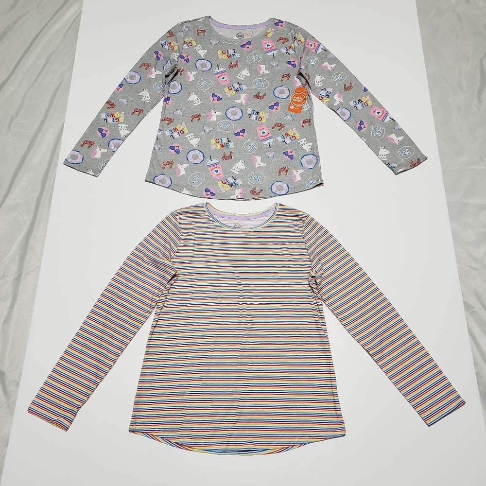 Wonder Nation Girls Long Sleeve T-Shirt Set.